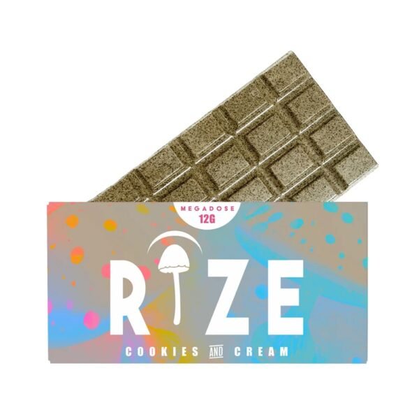 12g-Cookies-and-Cream.jpg Rize – Cookies & Cream Megadose Mushroom Chocolate Bar 12G