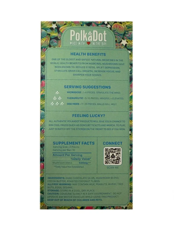 Back-Coco-Craze-PolkaDot-Magic-Mushroom-Belgian-Chocolate-250mg-Per-Piece.webp Coco Craze PolkaDot Mushroom Belgian Dark Chocolate 250mg Per Piece