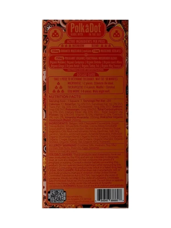 Back-Creamy-Hazelnut-Wafer-PolkaDot-Shroom-Belgian-Milk-Chocolate.webp Creamy Hazelnut Wafer PolkaDot Mushroom Belgian Milk Chocolate 500mg