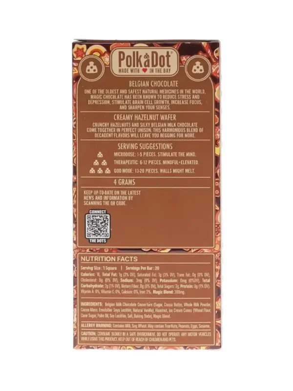 Creamy Hazelnut Wafer PolkaDot Mushroom Belgian White Chocolate 200mg Per Piece