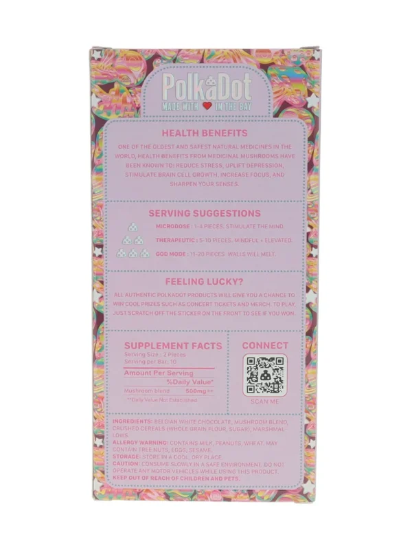Munch PolkaDot Mushroom Belgian Milk Chocolate 250mg