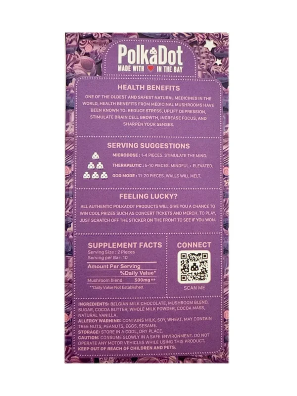 Milky Way PolkaDot Mushroom Belgian Milk Chocolate 250mg Per Piece
