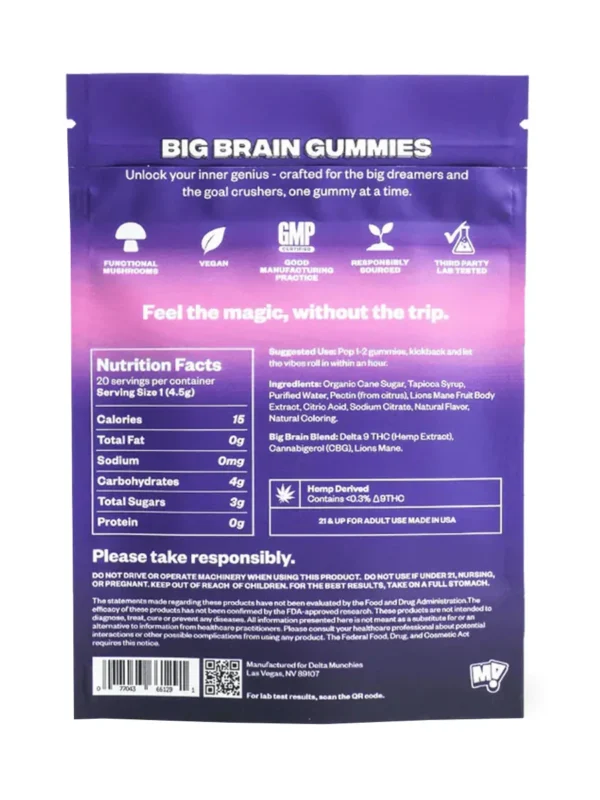 Mixed Berry Munchies Functional Microdose Big Brain Gummies 20ct