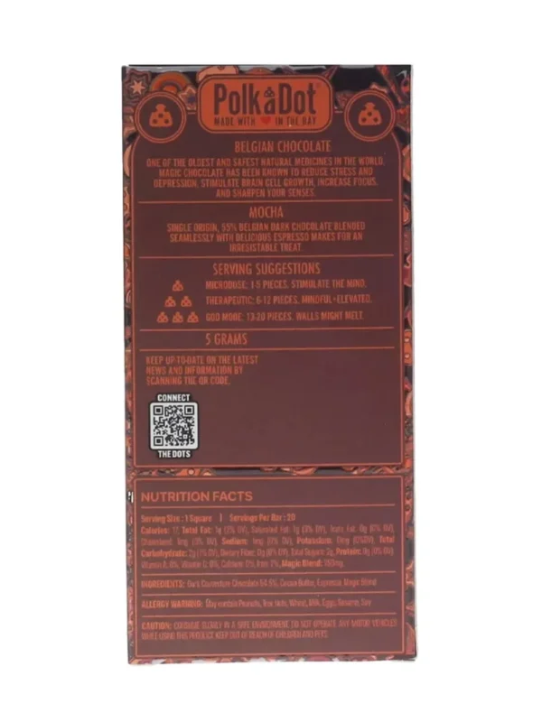 Mocha PolkaDot Mushroom Belgian Dark Chocolate 250mg