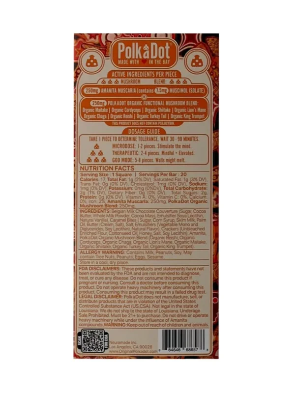 Back-Ooey-Gooey-PolkaDot-Shroom-Belgian-Milk-Chocolate.webp Ooey Gooey PolkaDot Mushroom Belgian Milk Chocolate 500mg