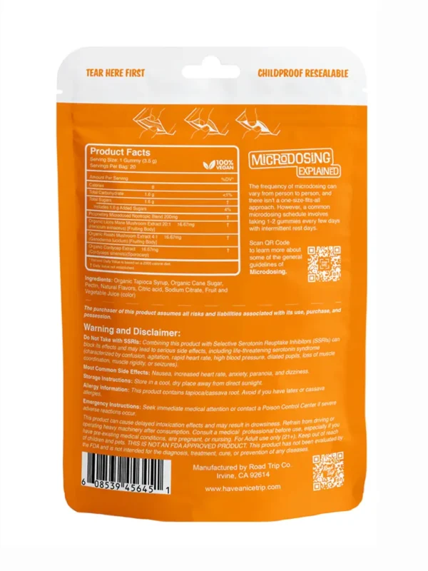 Back-Orange-Road-Trip-Microdosed-Blend-Mushroom-Gummies-20ct-70G.webp Orange Road Trip Microdosed Blend Mushroom Gummies 20ct 70G