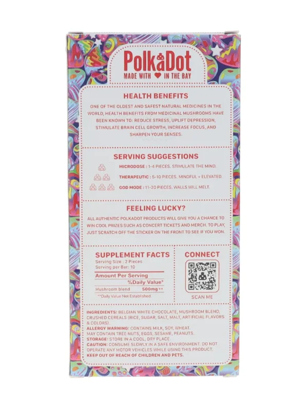 Back-Rainbow-Crunch-PolkaDot-Magic-Mushroom-Belgian-Milk-Chocolate-250mg.webp Rainbow Crunch PolkaDot Mushroom Belgian Milk Chocolate 250mg