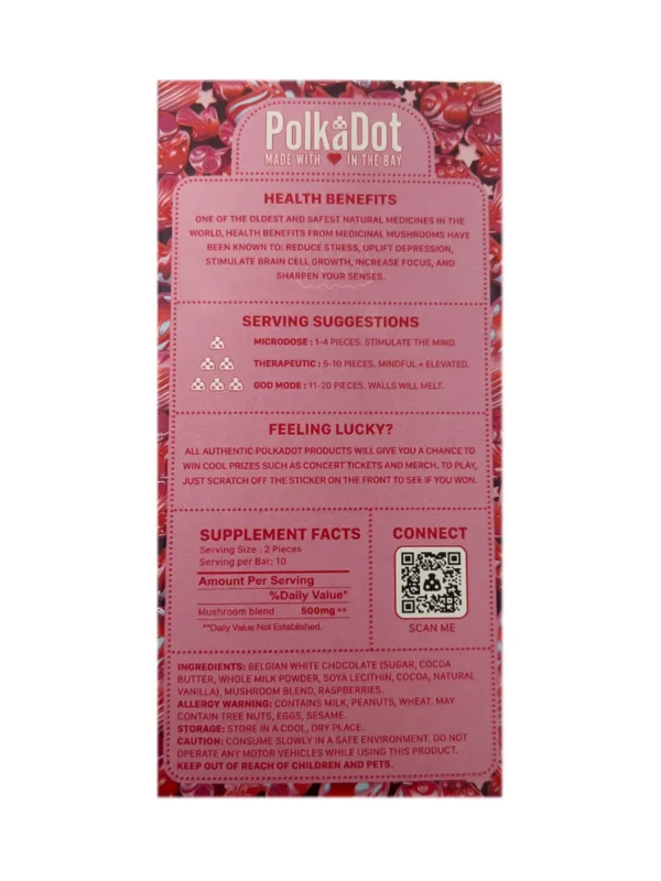 Back-Raspberry-Crumble-PolkaDot-Magic-Mushroom-Belgian-White-Chocolate-250mg-Per-Piece.webp Raspberry Crumble PolkaDot Mushroom Belgian White Chocolate 250mg Per Piece