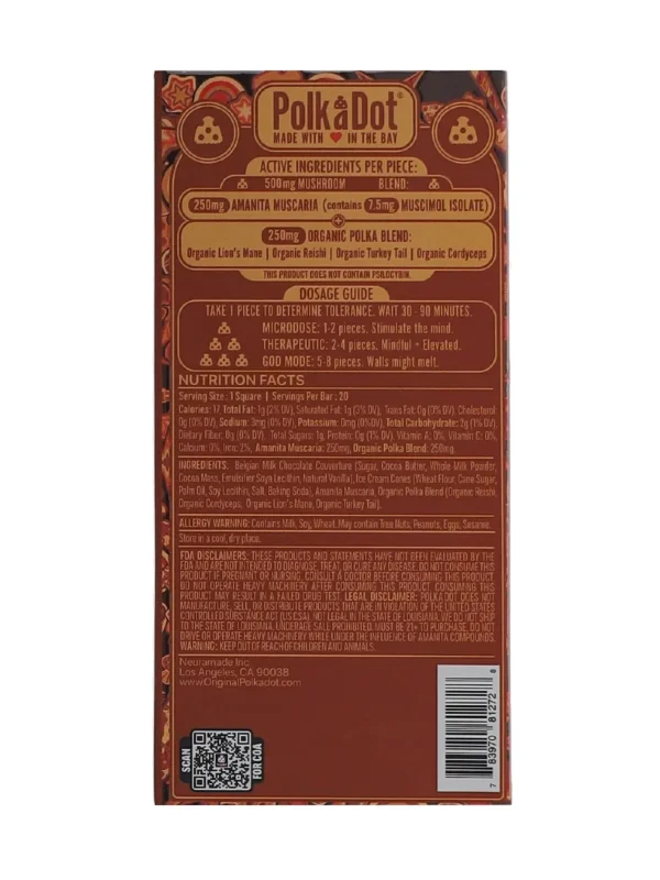 Back-Wonderful-Wafer-PolkaDot-Shroom-Belgian-Chocolate.webp Wonderful Wafer PolkaDot Mushroom Belgian Chocolate 500mg