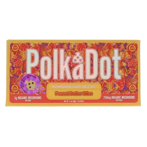 Beanut-Butter-Bliss-PolkaDot-Magic-Mushroom-Belgian-Milk-Chocolate-250mg.webp Peanut Butter Bliss PolkaDot Mushroom Belgian Milk Chocolate 250mg