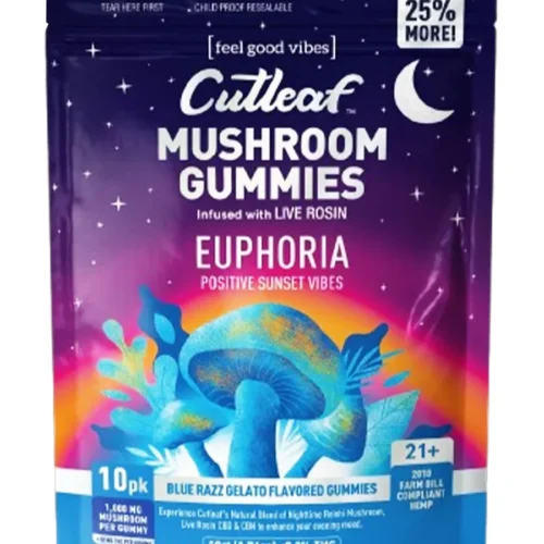 Blue-Razz-Gelato.webp Blue Razz Gelato Cutleaf Euphoria Mushroom Gummies 1000mg 10ct