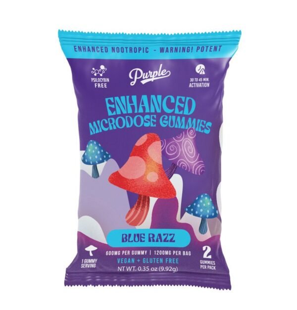 Blue_Razz_2.jpg Purple Mushroom Enhanced Microdose Gummies | Blue Razz – 3ct