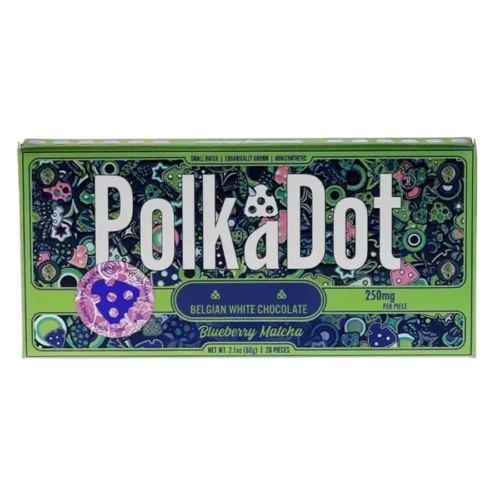 Blueberry Matcha PolkaDot Mushroom Belgian White Chocolate 250mg