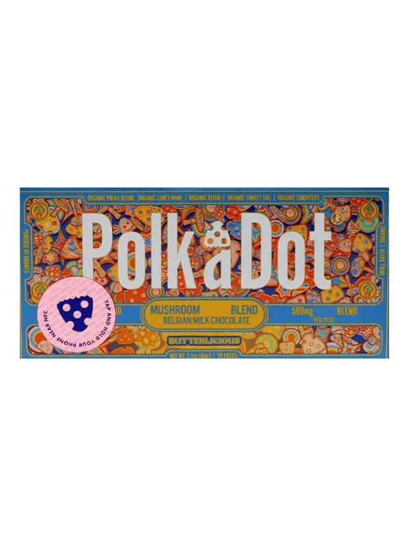 Butterlicious-PolkaDot-Shroom-Belgian-Chocolate.webp Butterlicious PolkaDot Mushroom Belgian Chocolate 500mg