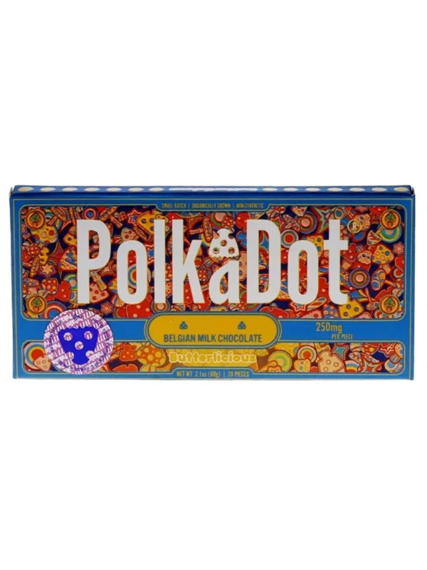 Butterlicious-PolkaDot-Shroom-Belgian-Milk-Chocolate.webp Butterlicious PolkaDot Mushroom Belgian Milk Chocolate 250mg