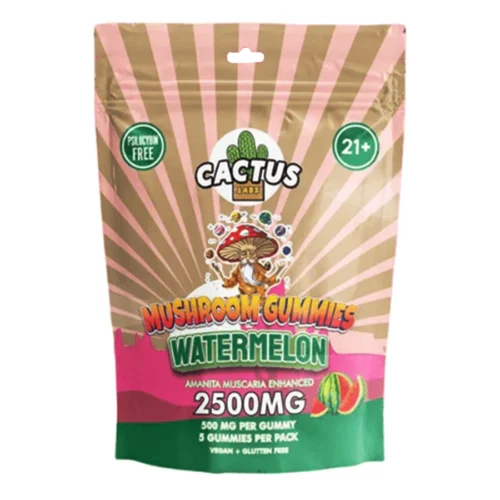 Cactus-Mushroom-Gummies-2500mg-Watermelon.webp Watermelon Cactus Labs Amanita Muscara Mushroom Gummies 2500mg
