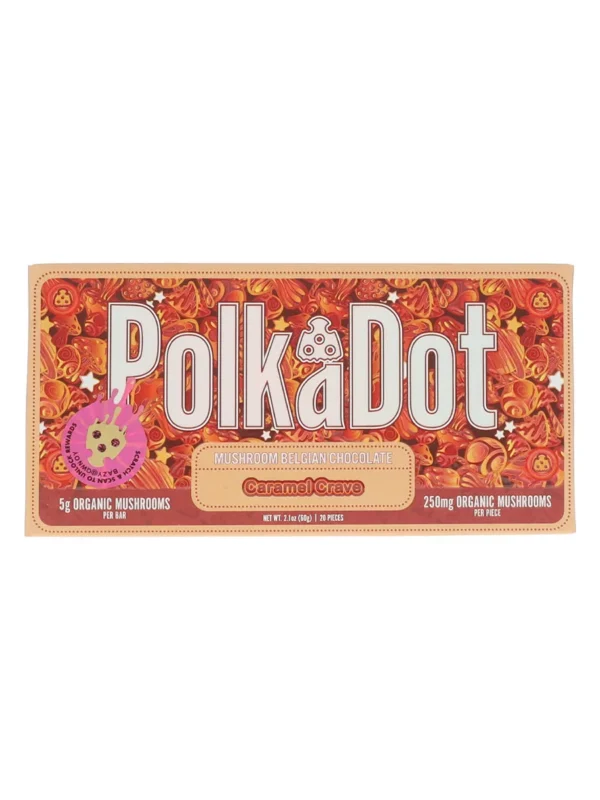 Caramel Crave PolkaDot Mushroom Belgian Milk Chocolate 250mg