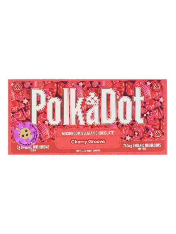 Cherry Groove PolkaDot Mushroom Belgian Milk Chocolate 250mg