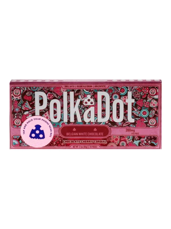 Chocolate Cherry Cordial PolkaDot Mushroom Belgian White Chocolate 200mg Per Piece