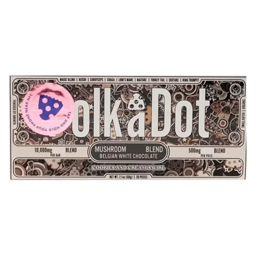 Cookies-Cream-Swirl-PolkaDot-Shroom-Belgian-White-Chocolate.webp Cookies & Cream Swirl PolkaDot Mushroom Belgian White Chocolate 500mg