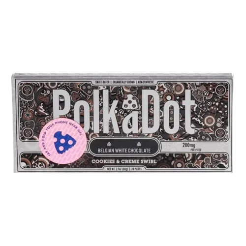 Cookies & Creme Swirl PolkaDot Mushroom Belgian White Chocolate 200mg Per Piece