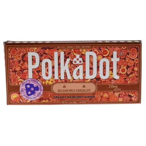 Creamy Hazelnut Wafer PolkaDot Mushroom Belgian Milk Chocolate 250mg