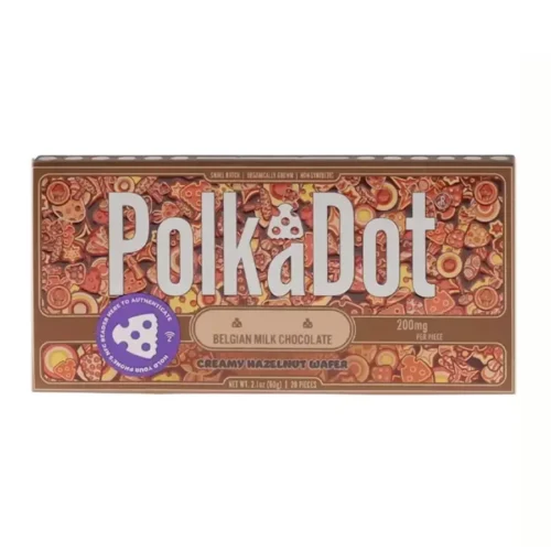 Creamy Hazelnut Wafer PolkaDot Mushroom Belgian White Chocolate 200mg Per Piece
