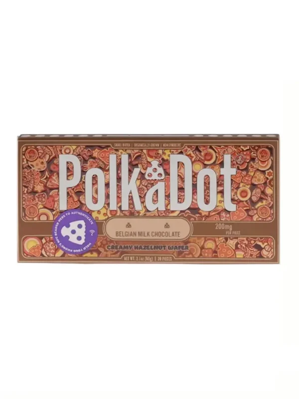Creamy Hazelnut Wafer PolkaDot Mushroom Belgian White Chocolate 200mg Per Piece