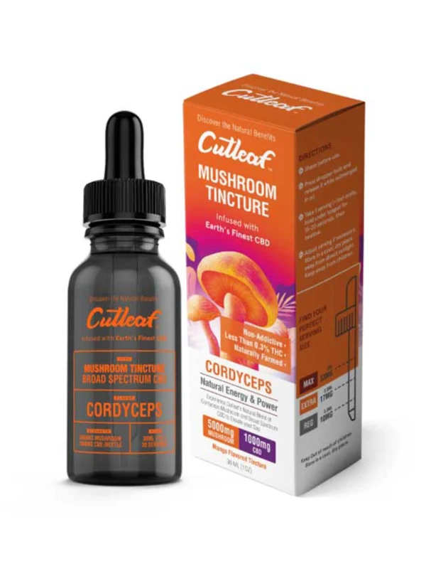 Cordyceps Mango Cutleaf Mushroom CBD Tinctures