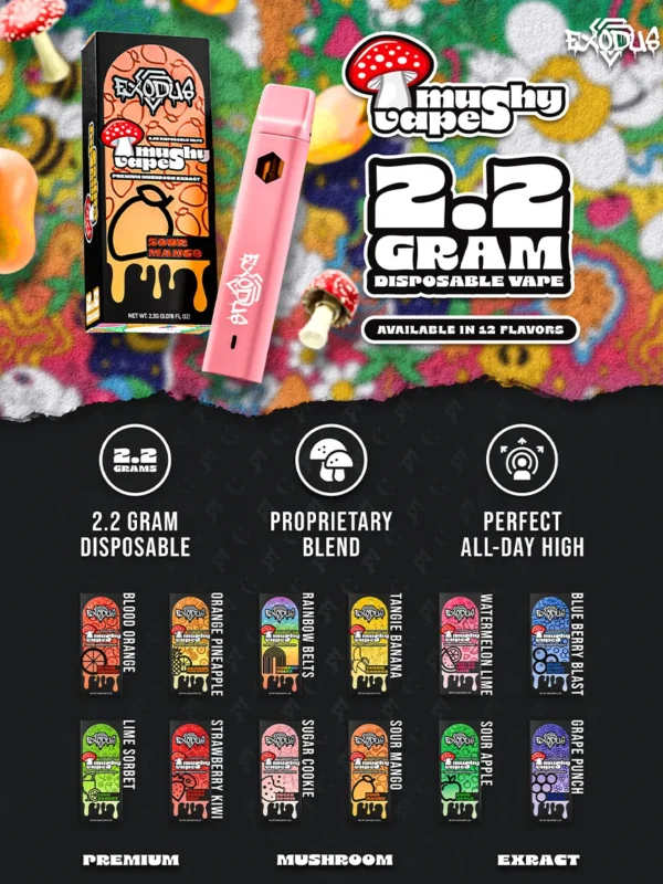 Exodus-Mushy-Disposable-Vape-2.2G.webp Orange Pineapple Exodus Mushy Disposable Vape 2.2G