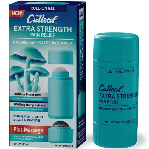 Extra Strength Heating and Cooling Cutleaf Mushroom Hemp Roll On 2000mg