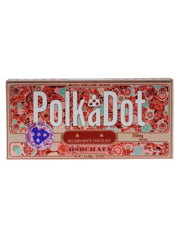 Horchata-PolkaDot-Shroom-Belgian-White-Chocolate.webp Horchata PolkaDot Mushroom Belgian White Chocolate 250mg