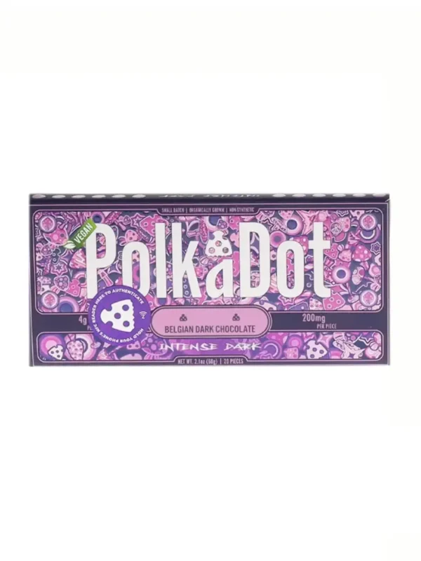 Intense-Dark-PolkaDot-Shroom-Belgian-White-Chocolate-200mg.webp Intense Dark PolkaDot Mushroom Belgian White Chocolate 200mg Per Piece