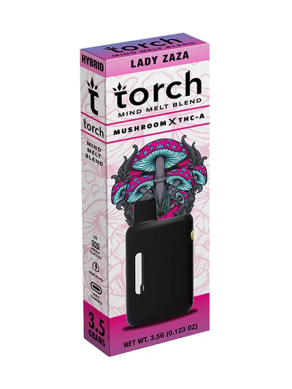 Lady-Zaza-Torch-Mind-melt-blend-mushroom-X-THC-A-3.5g.webp Lady Zaza Torch Mind Melt Mushroom x THC-A Blend Vape 3.5G