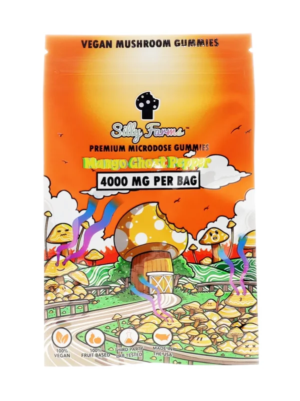 Mango-Chost-Pepper-Silly-Farms-Vegan-Mushroom-Gummies-4000MG.webp Mango Ghost Pepper Silly Farms Vegan Mushroom Gummies 4000MG