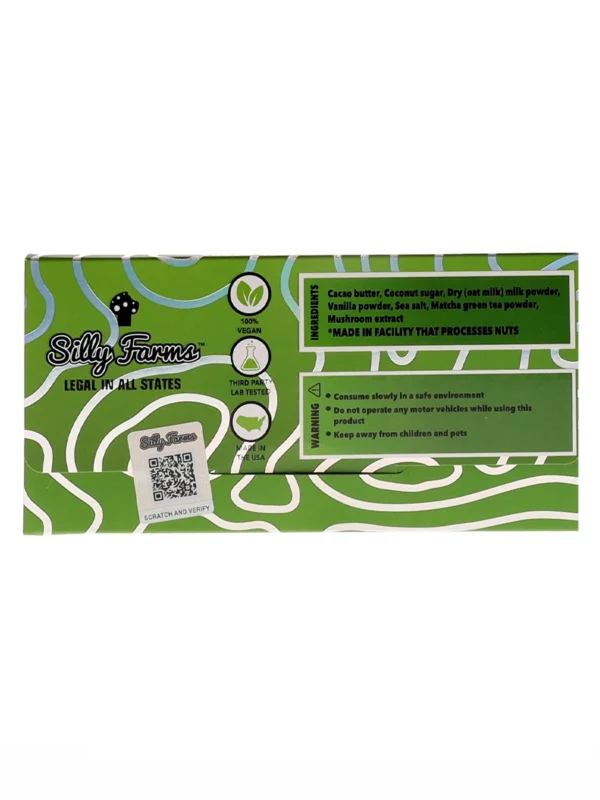 Matcha-Heaven-Silly-Farms-Magic-Mushroom-Chocolate-Back.webp Matcha Heaven Silly Farms Mushroom Chocolate 7G