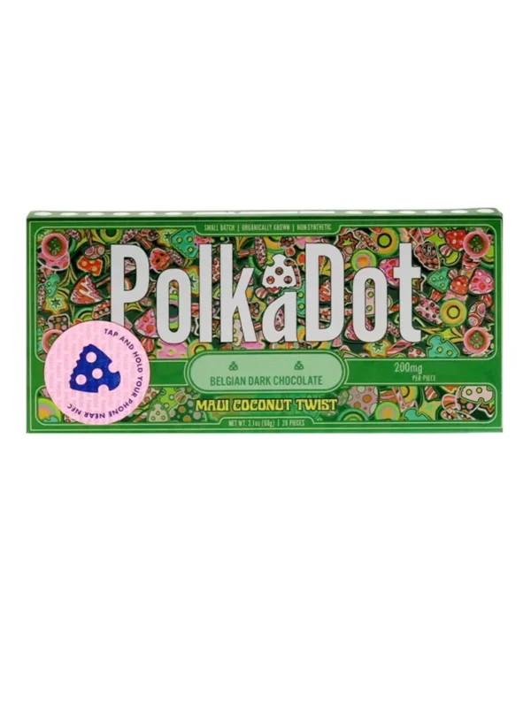 Maui-Coconut-Twist-PolkaDot-Shroom-Belgian-Dark-Chocolate-200mg.webp Maui Coconut Twist PolkaDot Mushroom Belgian Dark Chocolate 200mg Per Piece