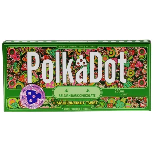 Maui-Coconut-Twist-PolkaDot-Shroom-Belgian-Dark-Chocolate.webp Maui Coconut Twist PolkaDot Mushroom Belgian Dark Chocolate 250mg