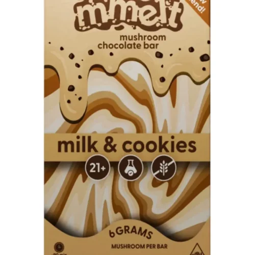 Milk-Cookies-Mmelt-shroom-Chocolate-Bar.webp Milk & Cookies Mmelt Mushroom Chocolate Bar 6G