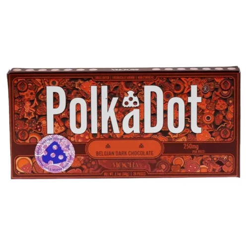 Mocha-PolkaDot-Shroom-Belgian-Dark-Chocolate.webp Mocha PolkaDot Mushroom Belgian Dark Chocolate 250mg