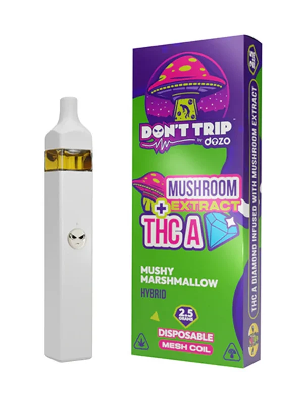 Mushy-Mashmellow.webp Mushy Marshmallow Dozo Mushroom Extract + THC-A Disposable 2.5G
