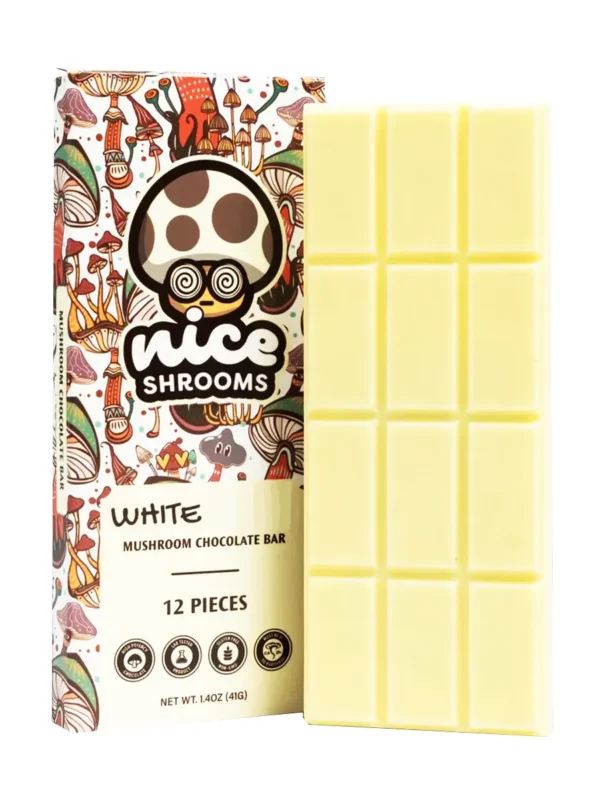 Nice Shrooms White Mushroom Chocolate Bar