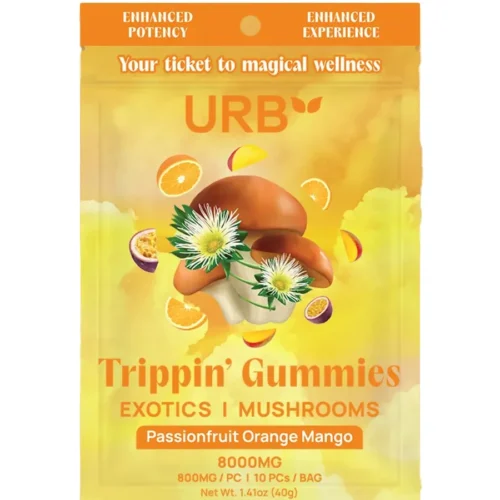 Passionfruit Orange Mango URB Trippin’ Mushroom Gummies 8000mg 10ct