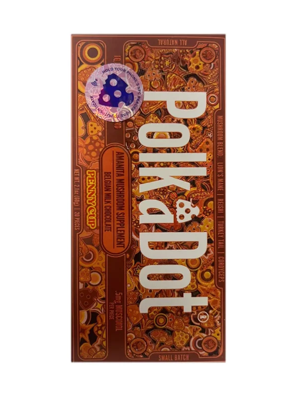 Penny-Cup-PolkaDot-Magic-Mushroom-Belgian-Milk-Chocolate.webp Penny Cup PolkaDot Mushroom Belgian Milk Chocolate 500mg