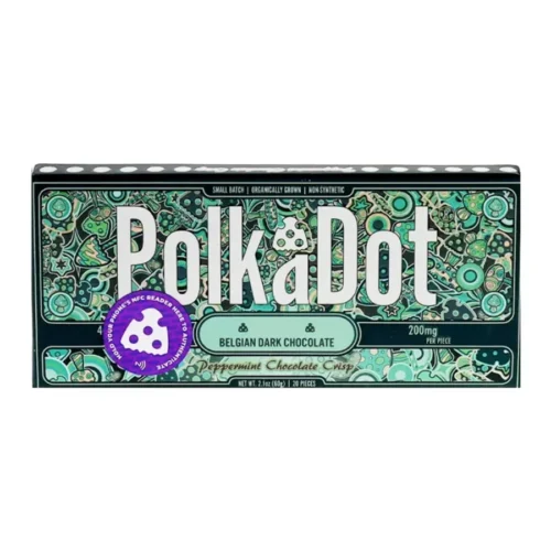 Peppermint-Chocolate-Crisp-PolkaDot-Shroom-Belgian-Dark-Chocolate-200mg.webp Peppermint Chocolate Crisp PolkaDot Mushroom Belgian Dark Chocolate 200mg Per Piece