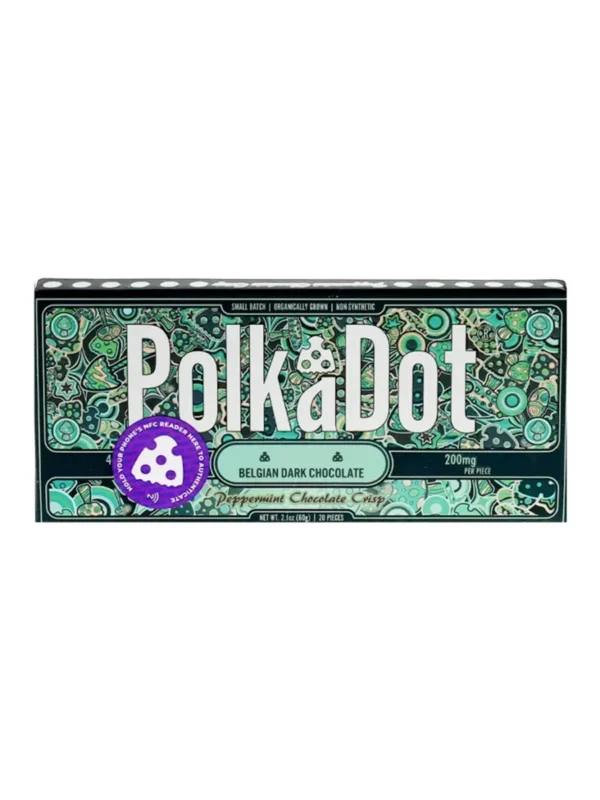 Peppermint-Chocolate-Crisp-PolkaDot-Shroom-Belgian-Dark-Chocolate-200mg.webp Peppermint Chocolate Crisp PolkaDot Mushroom Belgian Dark Chocolate 200mg Per Piece