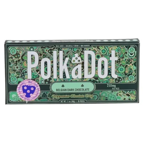 Peppermint-Chocolate-Crisp-PolkaDot-Shroom-Belgian-Dark-Chocolate.webp Peppermint Chocolate Crisp PolkaDot Mushroom Belgian Dark Chocolate 250mg