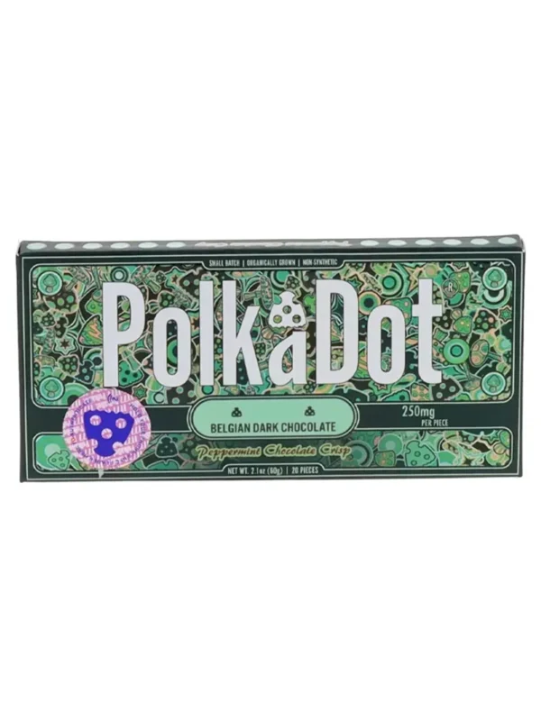 Peppermint-Chocolate-Crisp-PolkaDot-Shroom-Belgian-Dark-Chocolate.webp Peppermint Chocolate Crisp PolkaDot Mushroom Belgian Dark Chocolate 250mg