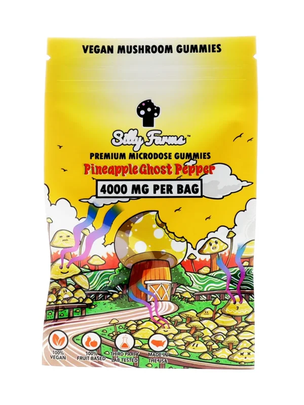 Pineapple Ghost Pepper Silly Farms Vegan Mushroom Gummies 4000MG
