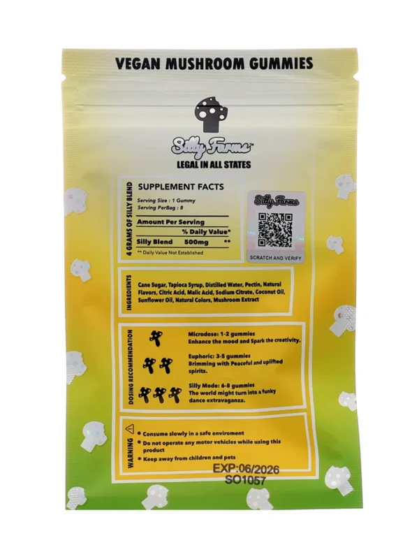 Pineapple Ghost Pepper Silly Farms Vegan Mushroom Gummies 4000MG